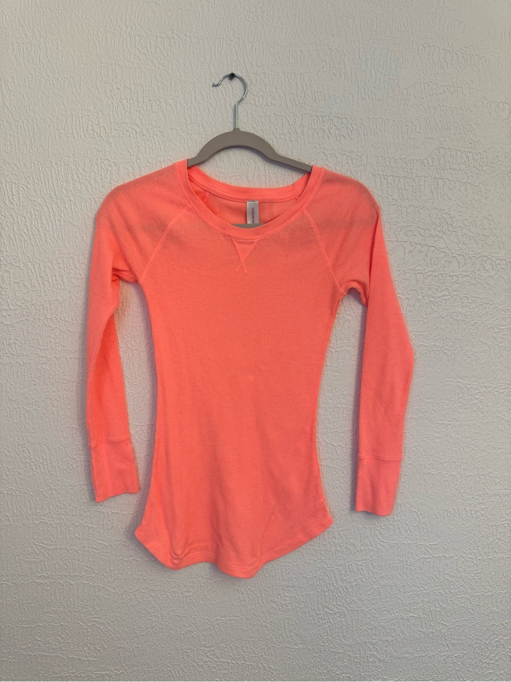 No Boundaries Neon Coral Long Sleeve Thermal Top
